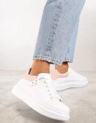  Adidași casual alb-roz cu pandantiv ursuleț Ulevidia