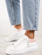  Adidași casual alb-roz cu pandantiv ursuleț Ulevidia