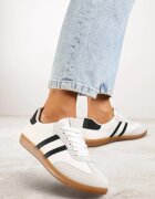  Adidași Casual Albi din piele întoarsă ecologică cu talpă plată Pemeriana