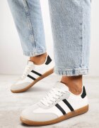  Adidași Casual Albi din piele întoarsă ecologică cu talpă plată Pemeriana