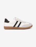  Adidași Casual Albi din piele întoarsă ecologică cu talpă plată Pemeriana