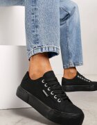  Adidași Casual Negre până la gleznă cu platformă cu șireturi Reapita
