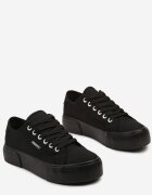  Adidași Casual Negre până la gleznă cu platformă cu șireturi Reapita