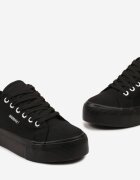  Adidași Casual Negre până la gleznă cu platformă cu șireturi Reapita