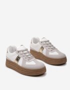  Adidași Gri-Alb cu Talpă Groasă cu Cusături Decorative Ysdole