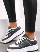  Adidași Gri cu Model Geometric pe Platformă Vihid
