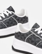  Adidași Gri cu Model Geometric pe Platformă Vihid