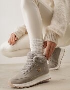  Adidași Gri pe Platformă cu Blană și Aplicație Strălucitoare Irithnae