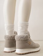  Adidași Gri pe Platformă cu Blană și Aplicație Strălucitoare Irithnae