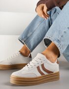  Adidași Gri Tip Teniși Iconici cu Talpă Groasă cu Relief Lisanitea