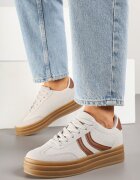  Adidași Gri Tip Teniși Iconici cu Talpă Groasă cu Relief Lisanitea