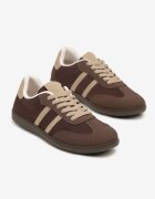  Adidași Maro Casual din piele întoarsă ecologică cu talpă plată Pemeriana