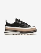  Adidași Negre cu Platformă Decorativă cu Șireturi Moonoria