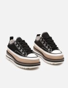  Adidași Negre cu Platformă Decorativă cu Șireturi Moonoria