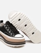  Adidași Negre cu Platformă Decorativă cu Șireturi Moonoria