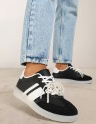  Adidași Negre Tip Tenisi Iconici cu Decorațiuni cu Perle Nalavia