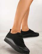  Adidași negri cu parte superioară din plasă și talpă în relief Lalnai
