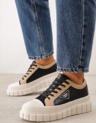  Adidași Negri cu platformă cu cusături și șireturi Anaiza