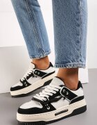  Adidași negri cu platformă cu șireturi decorative Aqara