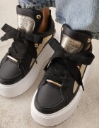  Adidași Negri cu platformă decorate cu nituri și elemente metalice Azista