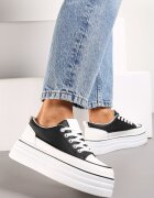  Adidași Negri cu Platformă Groasă Santtes