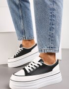  Adidași Negri cu Platformă Groasă Santtes