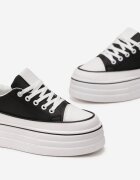  Adidași Negri cu Platformă Groasă Santtes