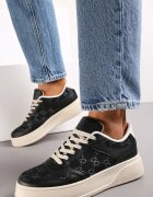  Adidași Negri Cu șireturi pe Talpă Groasă Valua