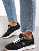  Adidași Negri cu Talpă Decorativă și Cusături Novajean