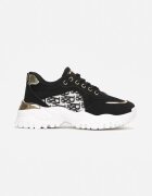  Adidași Negri cu talpă groasă și inserție metalică Austyna