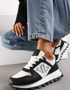  Adidași Negri cu Talpă Lată și Aplicație Sclipitoare Afradia