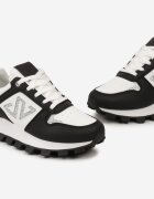  Adidași Negri cu Talpă Lată și Aplicație Sclipitoare Afradia
