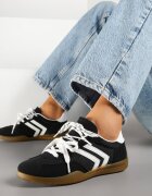 Adidași negri în stil tenis decorați cu model geometric Teloriella