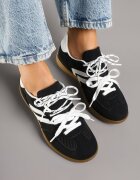  Adidași negri în stil tenis decorați cu model geometric Teloriella