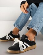  Adidași Negri Tip Teniși Iconici cu Panglică Decorativă Detașabilă Korilinda