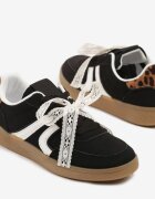  Adidași Negri Tip Teniși Iconici cu Panglică Decorativă Detașabilă Korilinda