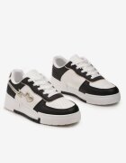  Adidași Negru-Alb Cu șireturi cu Talpă Groasă cu Decorațiuni cu Sclipici Anaieli