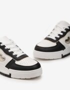  Adidași Negru-Alb Cu șireturi cu Talpă Groasă cu Decorațiuni cu Sclipici Anaieli
