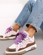  Adidași Roz-Alb Decorate cu Sclipici cu Șireturi Originale Patricie