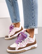  Adidași Roz-Alb Decorate cu Sclipici cu Șireturi Originale Patricie