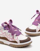  Adidași Roz-Alb Decorate cu Sclipici cu Șireturi Originale Patricie
