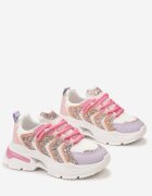  Adidași Roz-mov cu Talpă Masivă Decorate cu Sclipici Thirlas