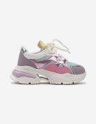  Adidași Roz-Violet pe platformă cu decupaj și șireturi groase Bosylia