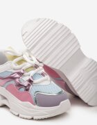  Adidași Roz-Violet pe platformă cu decupaj și șireturi groase Bosylia