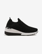  Adidași slip-on negri cu zirconii pe pană Tireva
