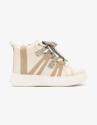 Adidași Streetwear Bej cu talpă groasă decorați cu inserții contrastante Kaittane