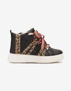  Adidași Streetwear Negri cu Talpă Groasă Decorați cu Inserții Contrastante Kaittane