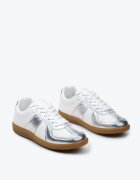  Adidași Tenisi Argintiu-Alb cu Cusături Decorative Sumina