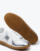  Adidași Tenisi Argintiu-Alb cu Cusături Decorative Sumina