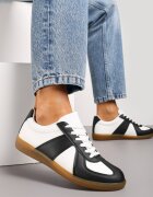  Adidași Tenisi Negru-Alb cu Cusături Decorative Sumina